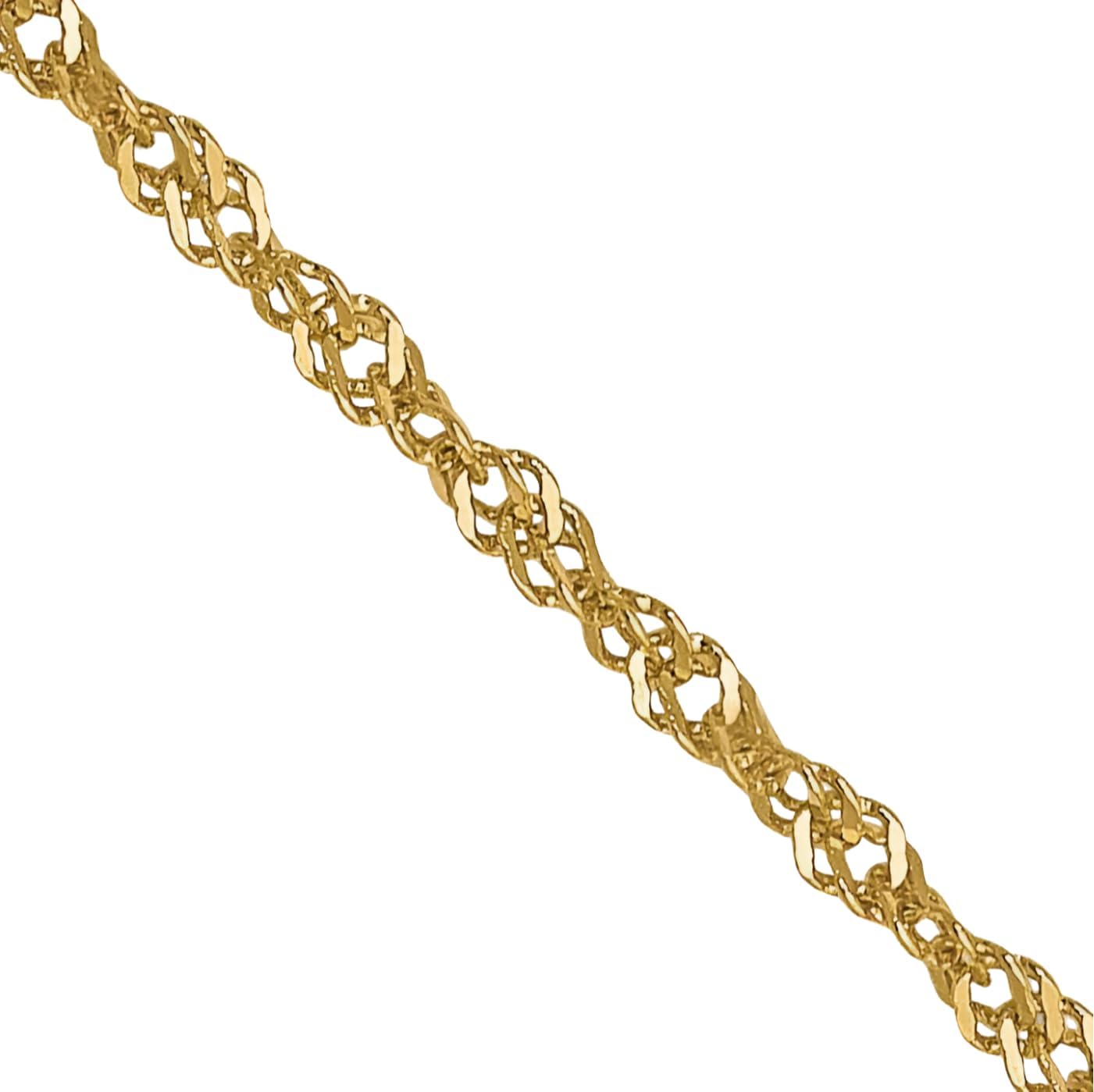 IceCarats 14K Solid Yellow Gold 1mm Dainty Singapore Chain Necklace Polished