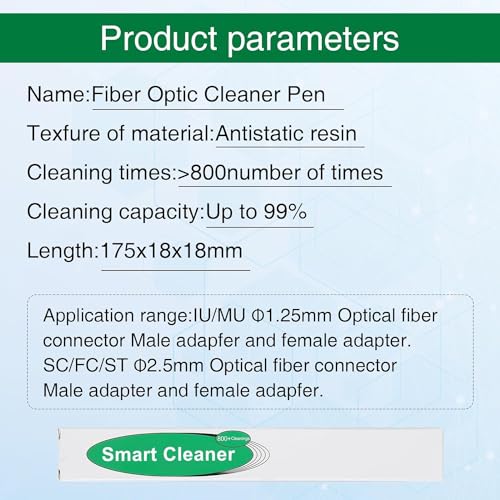 OPTROTECH Cleaner Optical Fiber Cleaner Pen Cleans 2.5mm SC FC ST Connector Over 800 Times (Green-2.5 mm) - Image 2