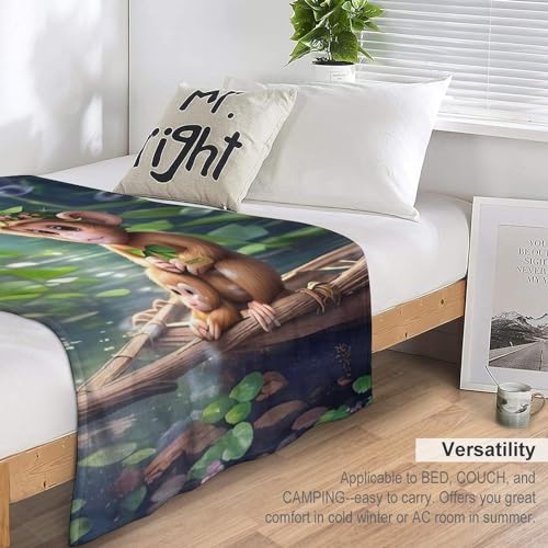 Couverture plaid singe très doux chaud couverture polaire lit canapé