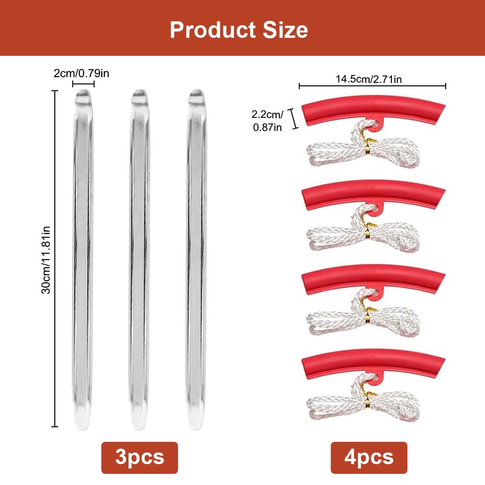 Set Di 3 Leve Per Pneumatici, Leve Per Pneumatici Lunghe 30 Cm In Acciaio Al Manganese Strumento Di Riparazione Per Cambio Pneumatici Per Bicicletta Moto Auto Cambio Gomme Argento 92234187