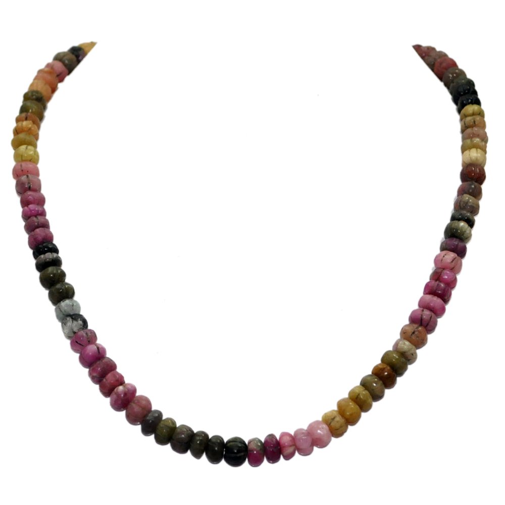 Multi Tourmaline Gemstone Round Shaped Bead Strand-image-15