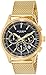Akribos XXIV Men's AK625YGB Round Black Dial Chronograph Quartz Stainless Steel Bracelet Watch