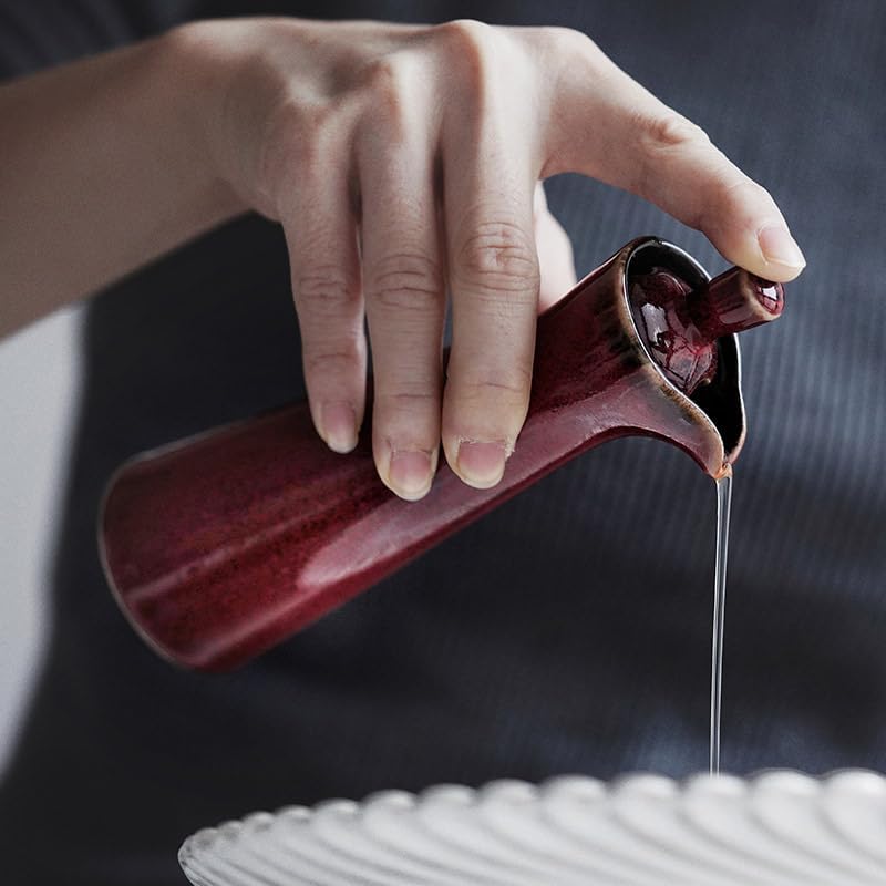 1-3pcs 120ml Gradient Color Ceramic Oil Dispenser Bottle with Lid No Drip Oil Vinegar Cruet with Lid for Kitchen Soy Sauce Dispenser