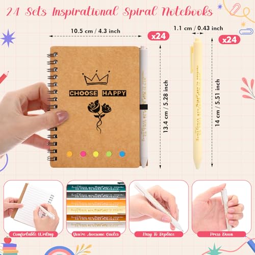 Carnet de notes avec stylo lot de 24 mini bloc-notes de bureau - 2