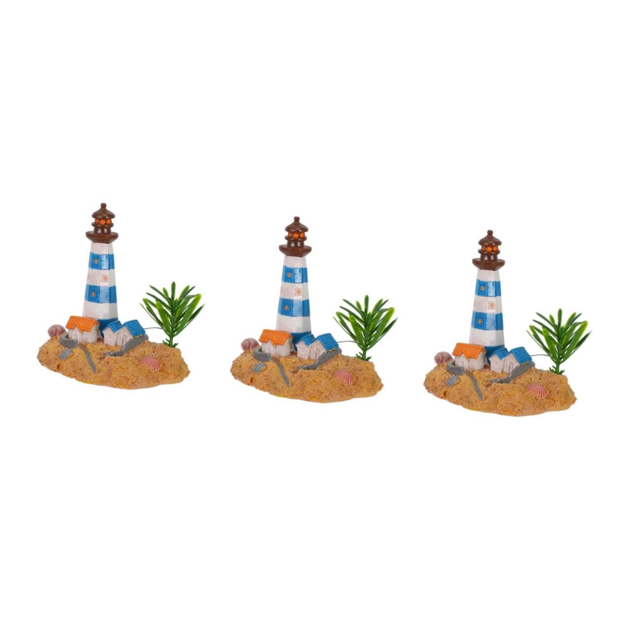 Cabilock 3 Piezas Adornos De Acuario Decoración De Acuario De Peces Decoraciones para Esconder Acuarios Decoración del Faro del Patio Decoración De Faro Náutico Adornos para Peceras Resina
