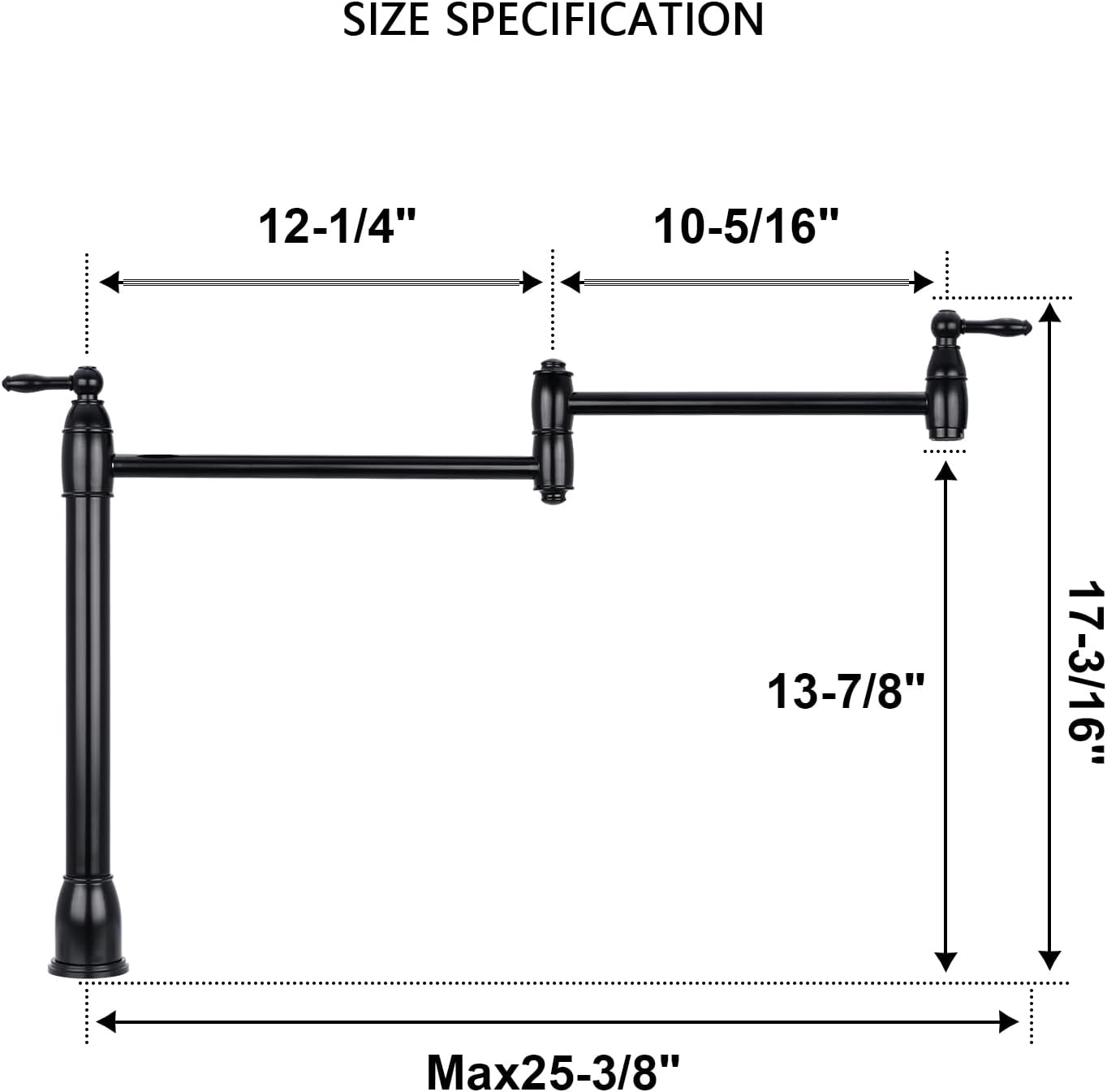 Akicon Deck-Mounted Pot Filler Faucet - 5Years Warranty