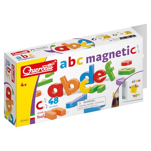 Quercetti 48 Lettre Magnetique Enfant, Jeu Aimant Magnetic, Jouet Enfant 4 Ans, Jeux Educatif 4 Ans Montessori, Kits de Loisirs Créatifs, Jeux Magnetique...