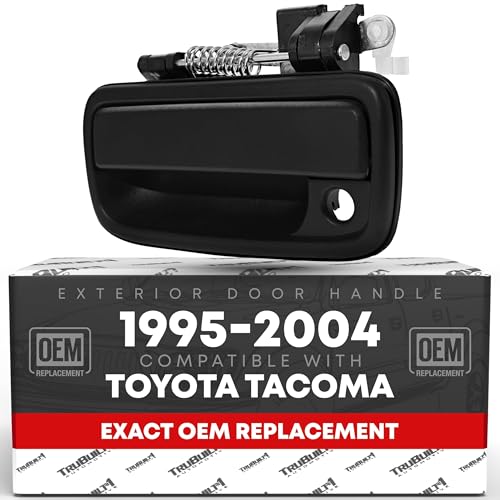 T1A Exterior Front Driver Door Handle Replacement - Compatible with 1995-2004 Toyota Tacoma - Smooth Black Plastic - OEM 69220-35020 91319 79344 TO1310117