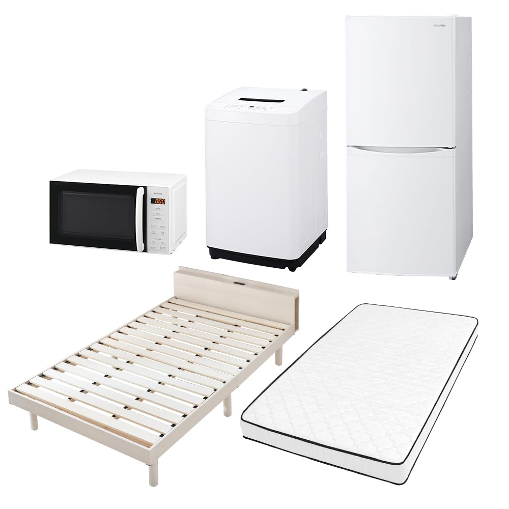 Amazon | アイリスオーヤマ 新生活セット5点セット 洗濯機5kg 白+ 