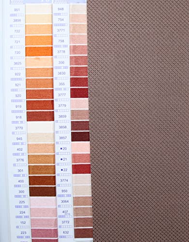 Image of KCS 4 pc of 12 inch x 18 inch 14CT Counted Cotton Aida Cloth Cross Stitch Fabric (Brown)
