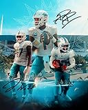 Ikonic Fotohaus Jaylen Waddle Tua Tagovailoa Tyreek Hill Signed Photo Autograph Print Wall Art Home Decor