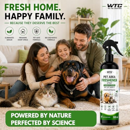 Image of WTC Pet Area Freshener Spray 500ml | Dog & Cat Urine Odor Remover | No Pee No Poop Smell Eliminator | Pet & Child Safe Bio Enzymatic Cleaner | Works on Floor, Sofa, Carpet, Home