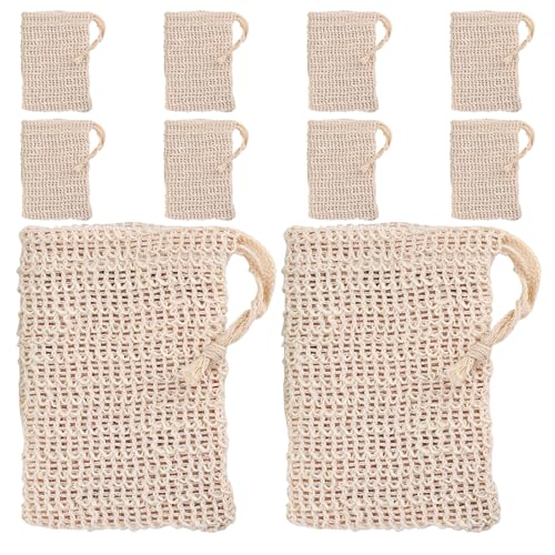 IWOWHERO 10 Piezas Red Espumosa para Lavado Facial 10 Unidades, Bolsa de Malla para Jabón de Baño 14X9 CM, Secado Rápido, Ahorradora de Jabón, Adecuado para Rutina Diaria de Cuidado Piel