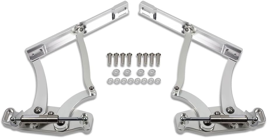 Machined Aluminum Hood Hinges W/Gas Struts Fit Chevy Camaro Pontiac Firebird 1967 1968 1969
