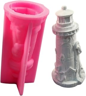 Beacon Silicone Molds, Lighthouses Candle Mold for Soap Soy Wax DIY Handcraft, Lighthouse Epoxy Resin Mold for DIY Party Home Dinner Festive Days Decoration (B)