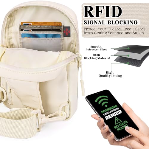 Small RFID Crossbody Bags for Women, Anti Theft Travel Mini Sling Bag RFID Blocking Chest Bag4