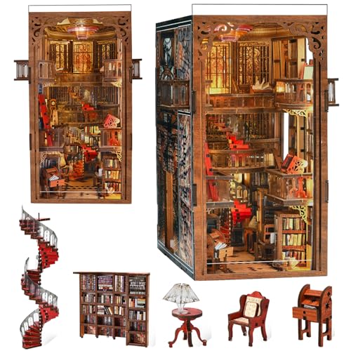 MiniCity Book Nook Kit, DIY Miniature House Dollhouse Kit for Adults and Teens, Booknook Tiny House...