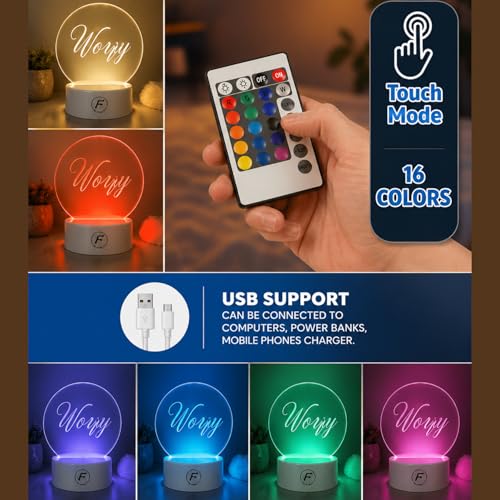 Image of Lamp Table Personalized DIY Message Board Night Light - USB Powered with Erasable Pen and Remote Control - RGB Lamp, for Notes & Reminders, Cute Room Decor, Birthday Gift, Bedroom Desk Lamp