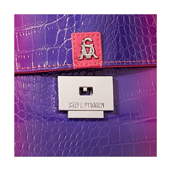 Steve Madden SUBMITT Croc Clutch, Purple Multi