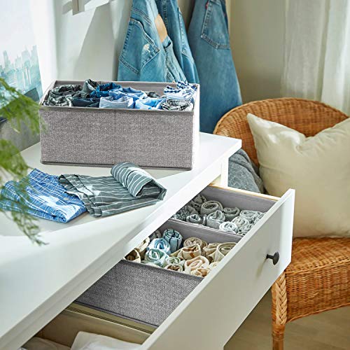 Criusia Foldable Underwear Drawer Organizer, Closet Dividers, Storage Box for Clothes, Socks (6 Bins, Gray) by Criusia - Image 7