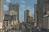 Canal Street, New Orleans with Marriott & Jung Hotels Orleans, Louisiana LA Original Vintage Postcard