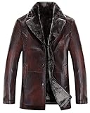 ledermantel pelz herren ★ Touch soft, comfortable and breathable / Ensure fur never separated / Button closure