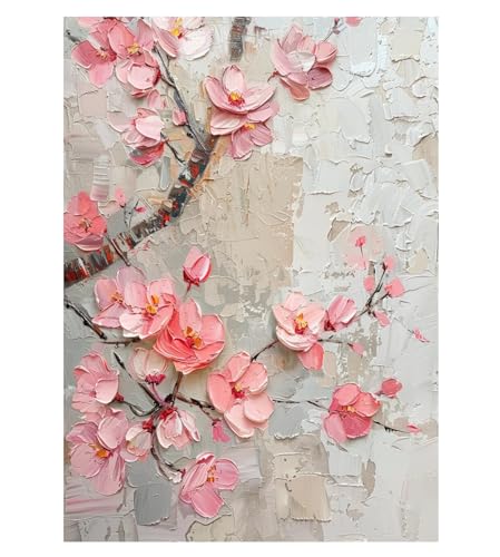 Toile murale 3D épaisse pour réchauffer un mur blanc, peinture de magnolia minimaliste