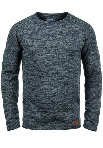 Preisvergleich Produktbild Blend BHDan Herren Strickpullover Feinstrick Pullover mit Rundhalsausschnitt Baumwollmischung Label-Patch Regular fit, Größe:XXL, Farbe:Navy (70230)