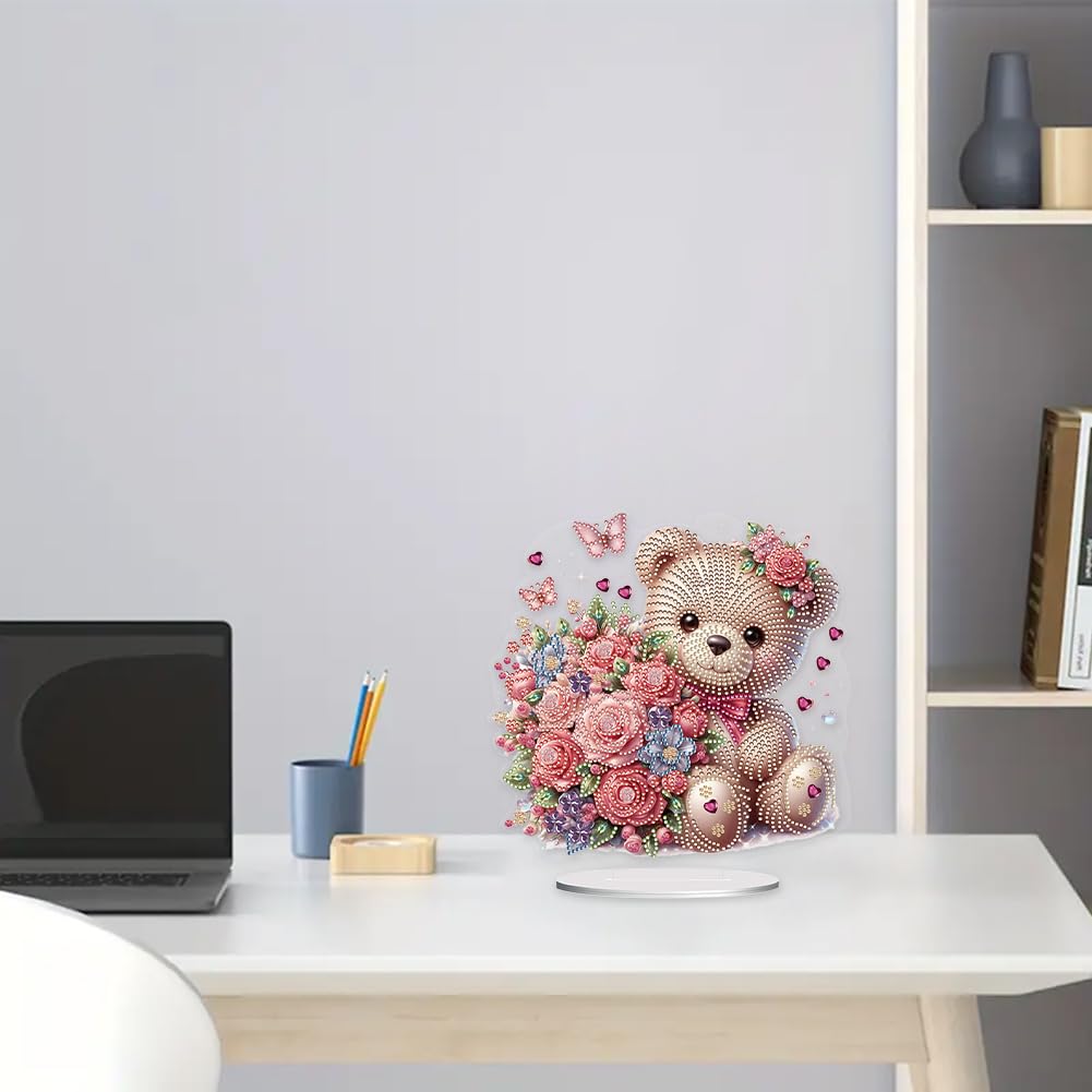 Decorazione Da Tavolo 5D Diamond Painting Fai Da Te – Set Con Tela Adesiva E Diamanti – Motivo Pavoni – Per Principianti