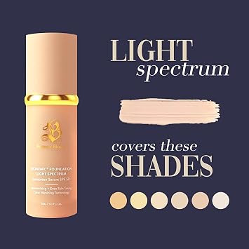 Forever Bloom Bio Mimic Foundation Light Spectrum SPF50 hydrates, conceals and evens tone with a lightweight, anti-aging finish for mature, sensitive skinperfect for gym, sports or dance