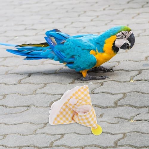 Toddmomy Plush Parrot Cape for Pet Birds and Parakeets, Soft and Comfortable Warm Winter Bird Clothes with Stylish Yellow Plaid Design, for Outdoor Activities and Gentle on Skin — view 6