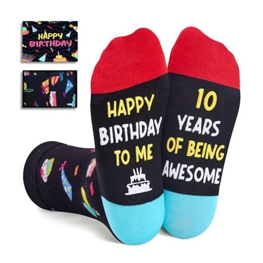 Zmart Gifts for 10 Year Old Girls Boys 10th Birthday Gifts, Gifts for Boys Girls age 10, Crazy Silly Funny Ten Year Old Socks for Kids