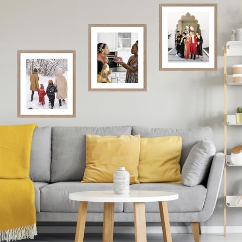 Image of JCJMY 20x24 Picture Frame with 16x20 Mat, Display Photo 16x20 with Mat or 20 x 24 Without Mat, Wall Hanging Large 20 by 24 Poster Frame with Plexiglass, Rustic Brown