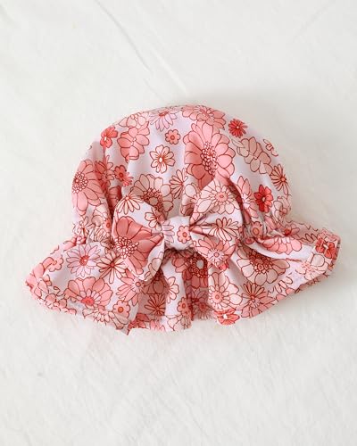 Image of SODLON Baby Girl Swimsuit Long Sleeve One-Piece Infant Bathing Suit 3M-3T | Girls Swim Suit with Hat & Zipper & Headband, Rash Guard Ruffle Swimwear, Toddler UPF 50+ Swimsuits, Baby Beach Essentials
