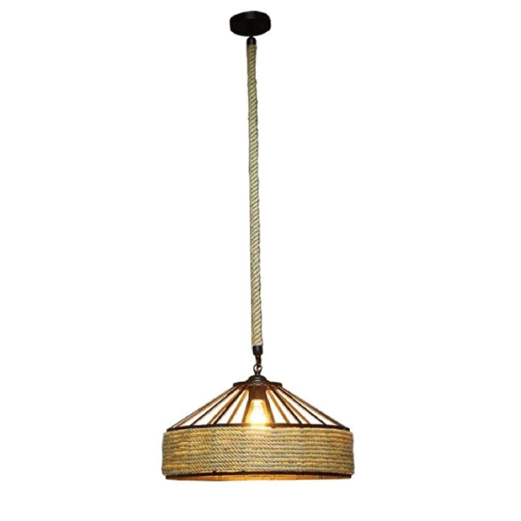LYMSXAZOU Industrial Style Retro Hemp Rope Chandeliers, Durable and Easy to Clean Iron Decorative Lamps Made in China