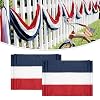2Pack Patriotic Bunting US Flag Decorations 4th of July Decor 2×20 Ft Large Red White Blue Banner Veterans Day Memorial Days Celebration Outdoor Porch Garden