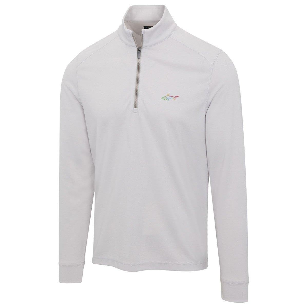 Greg Norman Men's Shark Grey Freedom Performance Pullover Half Zip Golf Mid Layer - Xl/ Heather