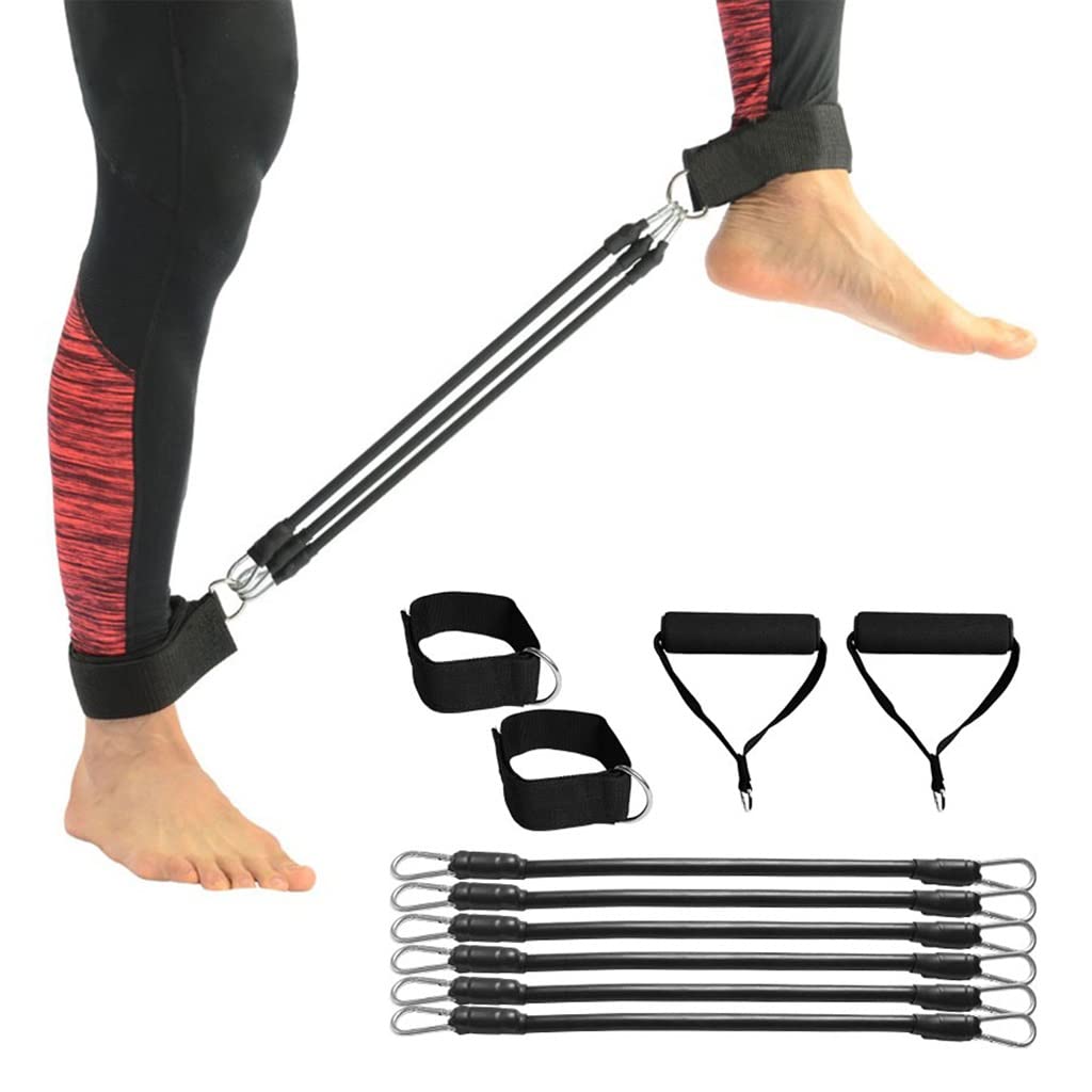 Banda de resistencia para correr, entrenamiento de velocidad, entrenador de pierna, ejercicio de fuerza, banda de tubo con correas de tobillo asas correa