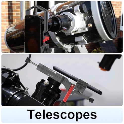 3-Axis Lightweight & Universal Digiscoping Adapter | Adjustable Phone Holder Mount for Telescopes, Spotting Scopes, Binoculars, Monocular, Micros w/Bluetooth Shutter | Fits Most Cell Phone for Travel - Thumbnail 6