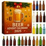 Beer Advent Calendar, Whiskey Advent Calendar - 24 Day Christmas Countdown with Miniature Bottle Ornaments, Hanging Decoration for Holiday Home or Bar (A 1 Box)