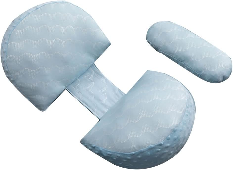 Pregnancy Pillow U-Shaped Maternity Pillow in Ice Silk with Adjustable Width for Summer for Hip, Waist and Tummy Support (Color : A2, Size : 76x38cm) Pillow