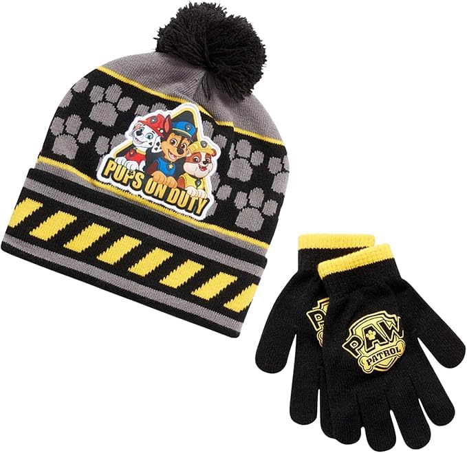 Image of Nickelodeon Paw Patrol Boys Winter Hat and Mitten or Glove Set (Age 2-7)