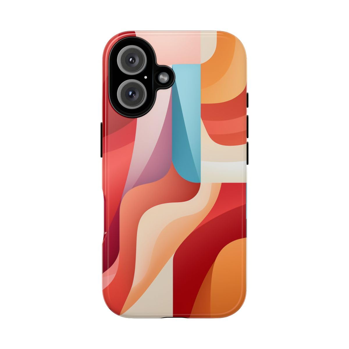 Coque iPhone 16 rigide brillante anti-rayures au motif abstrait coloré - 5