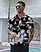 Kyrvtx Hawaiian Shirt for Men Summer Casual Beach Button Down Short Sleeve Printed Tropical Vacation Shirts Black Pineapple L