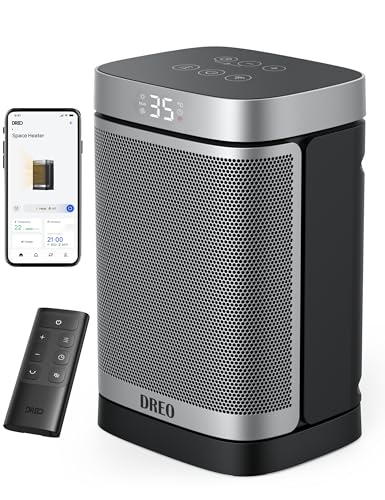 Dreo 1500W Smart Space Heaters for Indoor Use Portable Heater with 70Oscillation WiFi Alexa & Google Assistant Electric Heater with Thermostat & Remote Safety Small Heater for Office Home