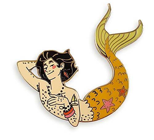 Pinsanity Yellow Merman Enamel Lapel Pin