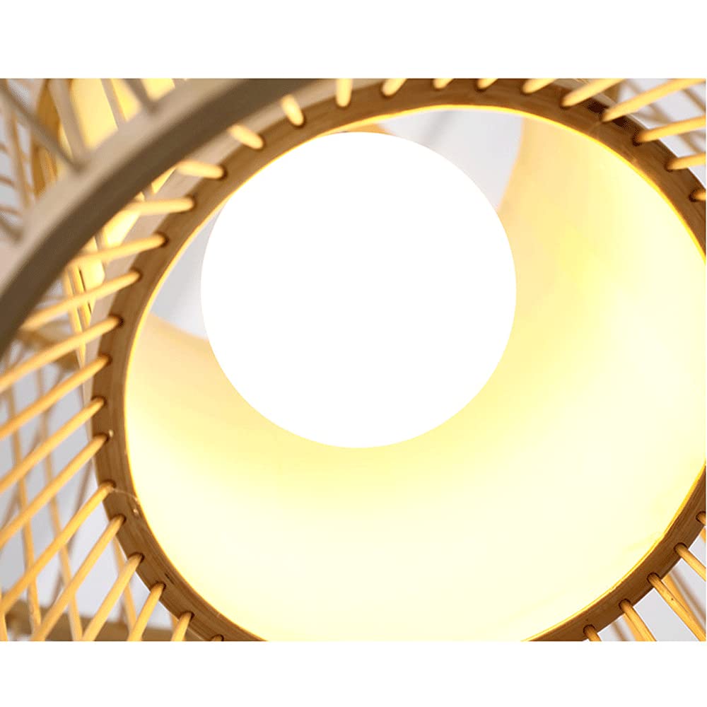 ZHANGL lampadario lanterna di bambù lampada a sospensione in vimini intrecciata a mano E27 paralume in bambù lampada a sospensione regolabile ristorante sala da tè illuminazione risparmio illuminazion