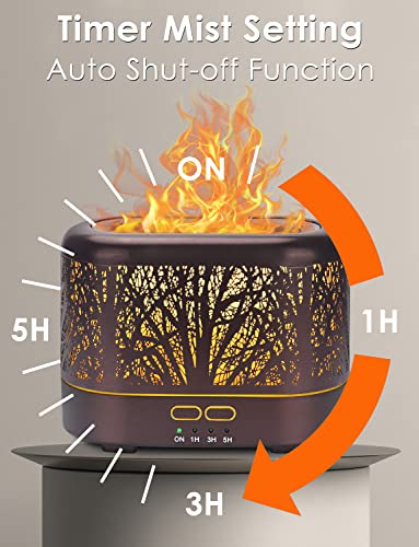 Salubrito 200Ml Flame Essential Oil Diffusers, Diffusers For Essential Oils, Metal Aromatherapy Diffuser With Flame Light, 3 Mist Mode 4 Timer Up To 15H Of Continuous Aroma For Bedroom Home, Office #TOP4