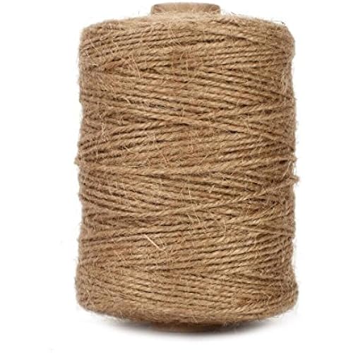 Tenn Well Natural Jute Twine, 500 Feet Long Brown Twine String Rope | for Crafts, Gift Wrapping, Gardening, Bouquets, Holiday Decorations