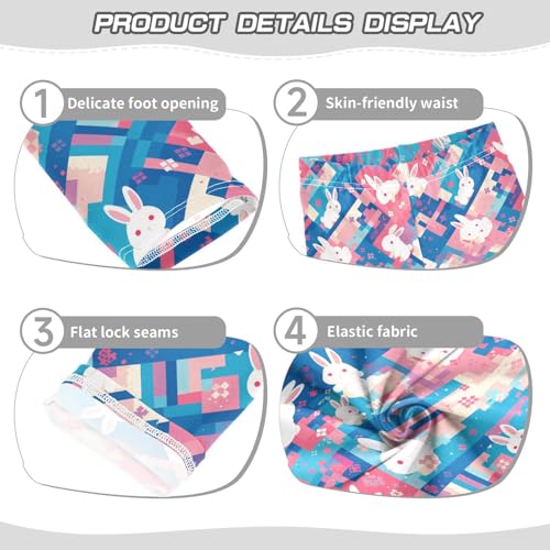 Pattern Rabbit Kids Baby Girls Basic Leggings Stretchy Full Length Athleisure Pants Exercise3